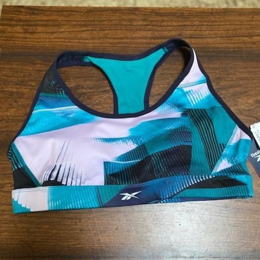 Reebok Women's Running Essentials Racer Bra, Color: Sea Tea, LARGE